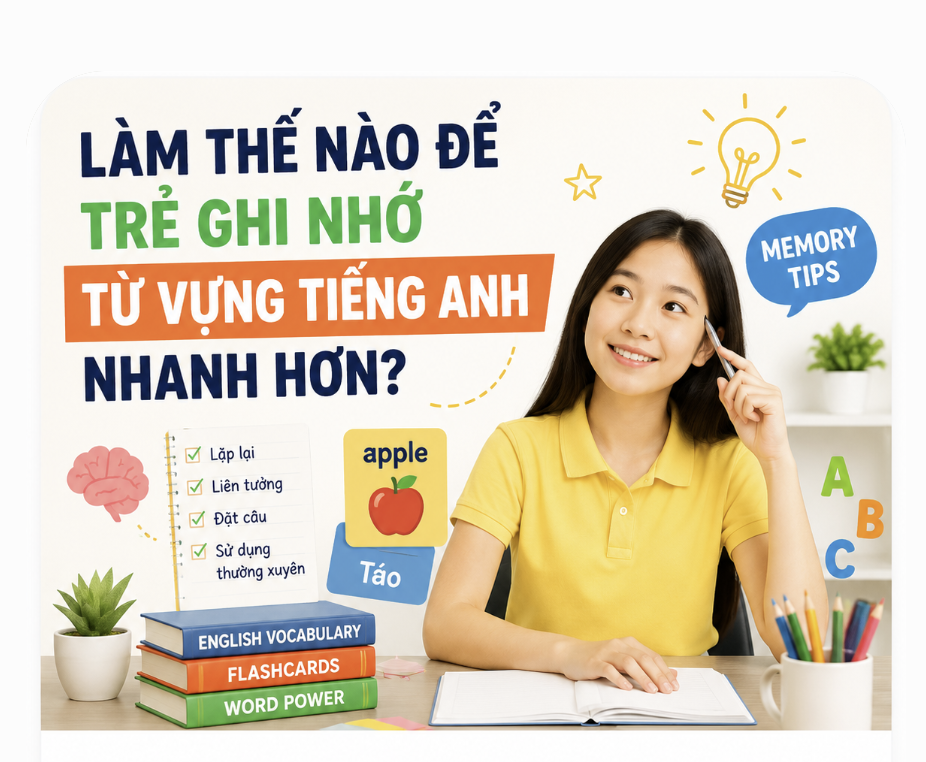 LÀM THẾ NÀO ĐỂ TRẺ GHI NHỚ TỪ VỰNG TIẾNG ANH NHANH HƠN?